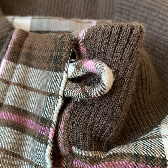 VINTAGE Rare 90s “Virgin Only” Plaid Bomber Jacket in Brown & Pink - Picture 4 of 14